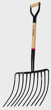 30-In 10 Tine Manure Fork with D-Shaped Handle