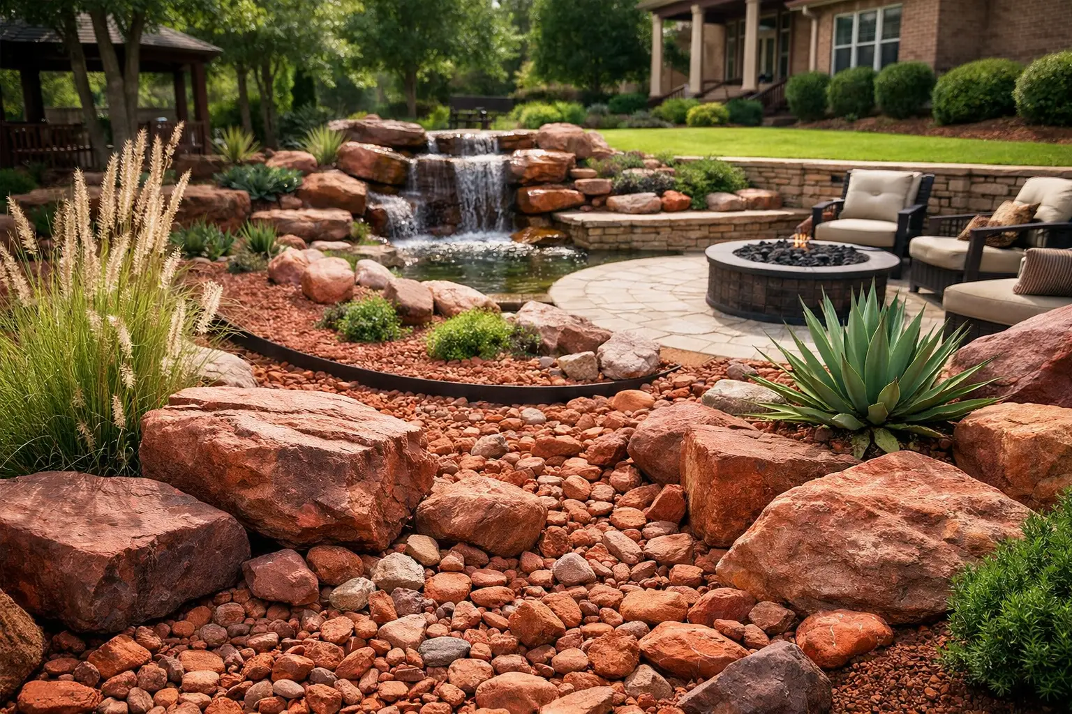 8 Red Rock Landscaping Ideas for Birmingham Yards
